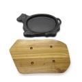 Cow Shaped Cast Iron Sizzer Pan With Wooden Tray